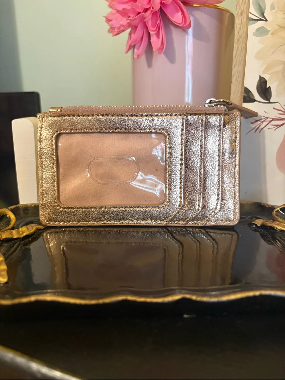 Express Gold Glitter Mini Card Case